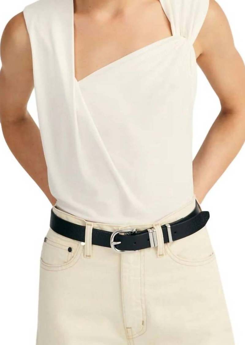 Derek Lam Alya Sleeveless Draped Top In Blanc