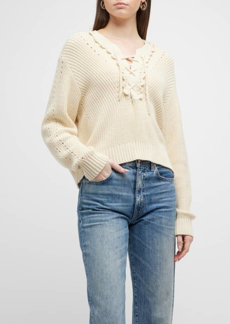 Derek Lam Arif Lace-Up Sweater