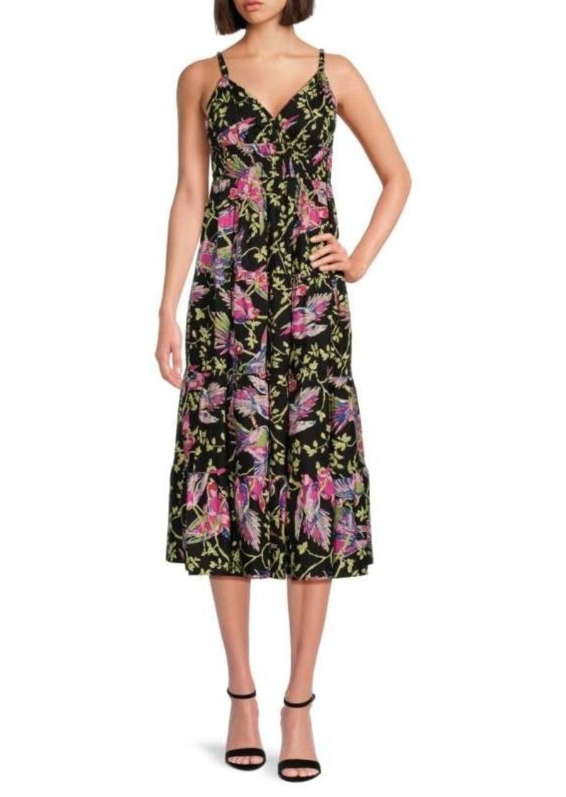 Derek Lam Cecelia Bird Print Midi Dress