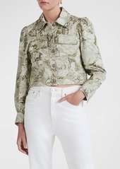 Derek Lam Chloe Floral Puff-Sleeve Utility Jacket