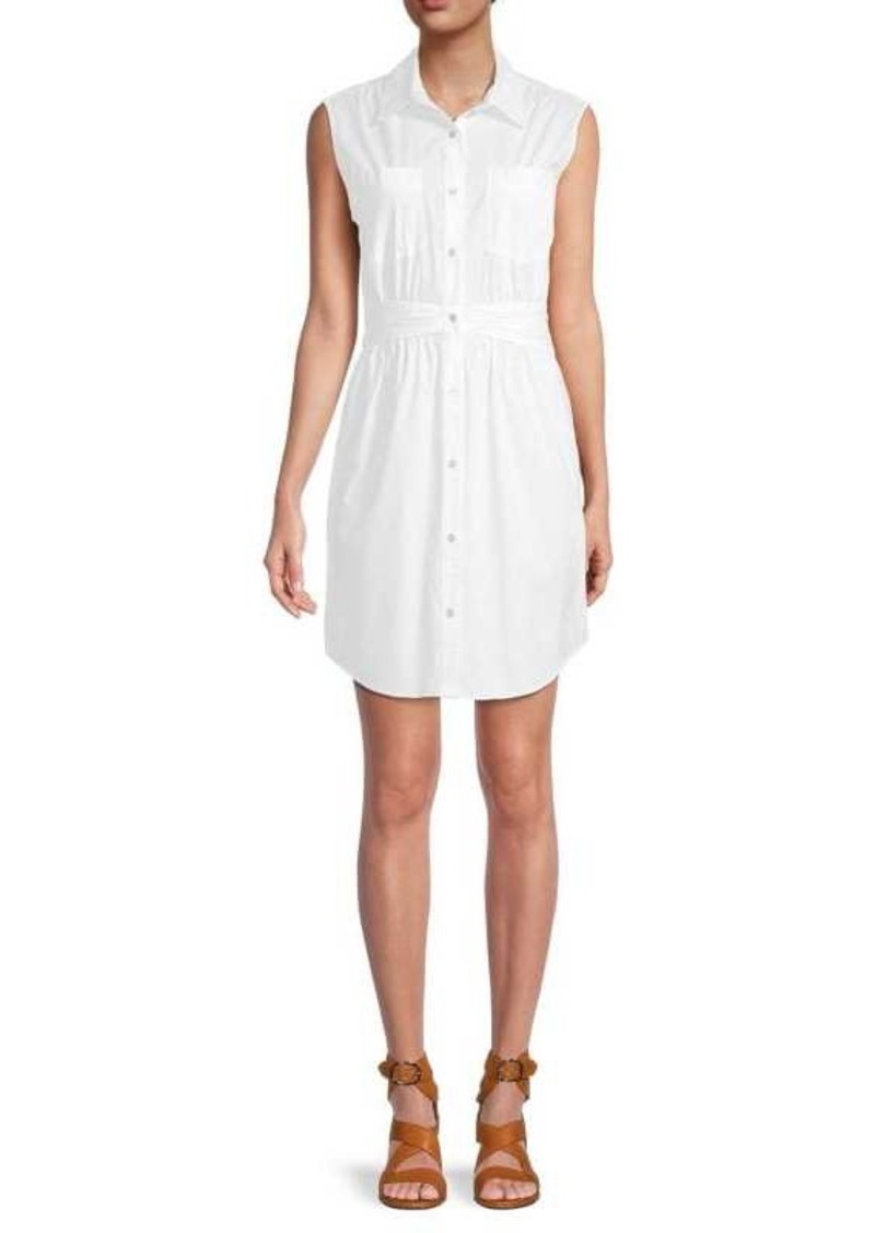 Derek Lam Cora Solid Ruched Shirtdress