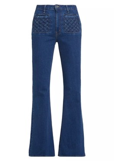 Derek Lam Crosby Woven Pocket Mid-Rise Jeans