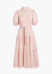 Derek Lam 10 Crosby - Tiered printed cotton midi shirt dress - Pink - US 0