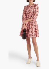 Derek Lam 10 Crosby - Amelia gathered floral-print cotton-gauze mini dress - Orange - US 2