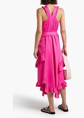 Derek Lam 10 Crosby - Asymmetric ruffled crepe midi dress - Pink - US 2