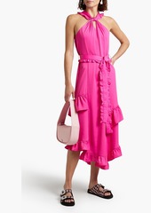 Derek Lam 10 Crosby - Asymmetric ruffled crepe midi dress - Pink - US 2