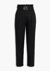 Derek Lam 10 Crosby - Atto cropped linen-blend tapered pants - Black - US 6