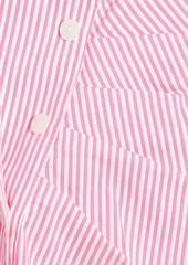 Derek Lam 10 Crosby - Beverly gathered striped cotton-blend sateen mini shirt dress - Pink - US 0