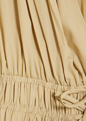 Derek Lam 10 Crosby - Tora bow-detailed gathered cotton-poplin mini dress - Neutral - US 14