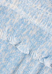 Derek Lam 10 Crosby - Brisha printed plissé-satin midi dress - Blue - US 0