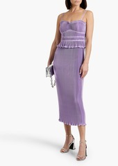 Derek Lam 10 Crosby - Brisha ruffled plissé-satin midi dress - Purple - US 00