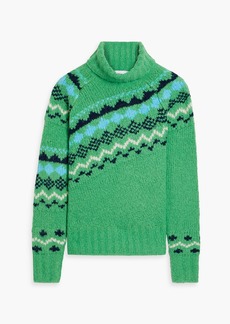 Derek Lam 10 Crosby - Brushed jacquard-knit turtleneck sweater - Green - XS