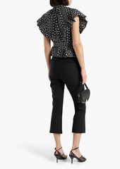 Derek Lam 10 Crosby - Brynn embroidered cutout cotton-mousseline top - Black - US 2