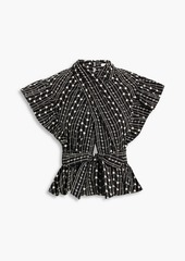 Derek Lam 10 Crosby - Brynn embroidered cutout cotton-mousseline top - Black - US 2