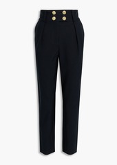 Derek Lam 10 Crosby - Cropped button-detailed cotton-blend tapered pants - Blue - US 0