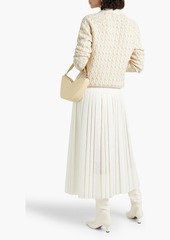 Derek Lam 10 Crosby - Button-embellished cable-knit cotton-blend sweater - White - XL