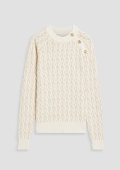 Derek Lam 10 Crosby - Button-embellished cable-knit cotton-blend sweater - White - XL
