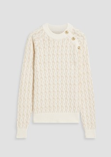 Derek Lam 10 Crosby - Button-embellished cable-knit cotton-blend sweater - White - S