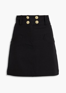 Derek Lam 10 Crosby - Button-embellished cotton-blend mini skirt - Black - US 0