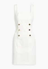 Derek Lam 10 Crosby - Button-embellished cotton-blend twill mini dress - White - US 8