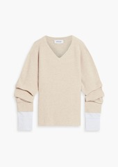 Derek Lam 10 Crosby - Cassie poplin-paneled wool sweater - Blue - S