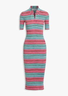 Derek Lam 10 Crosby - Cianna striped ribbed cotton-blend midi dress - Multicolor - L