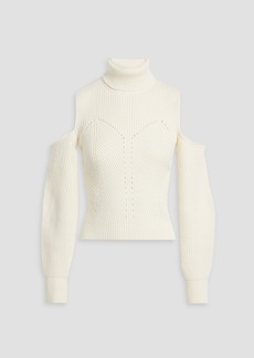 Derek Lam 10 Crosby - Cold-shoulder ribbed cotton-blend turtleneck sweater - White - XS