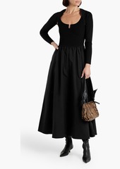 Derek Lam 10 Crosby - Convertible ribbed knit-paneled taffeta midi dress - Black - M