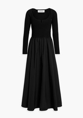 Derek Lam 10 Crosby - Convertible ribbed knit-paneled taffeta midi dress - Black - M
