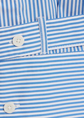 Derek Lam 10 Crosby - Corinne striped poplin-paneled wool-blend turtleneck sweater - Blue - M