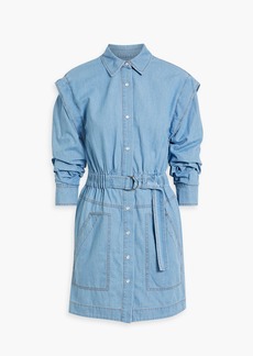 Derek Lam 10 Crosby - Hadley cotton-chambray mini shirt dress - Blue - US 00