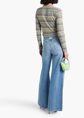 Derek Lam 10 Crosby - Karla cropped twist-front crochet-knit top - Green - M