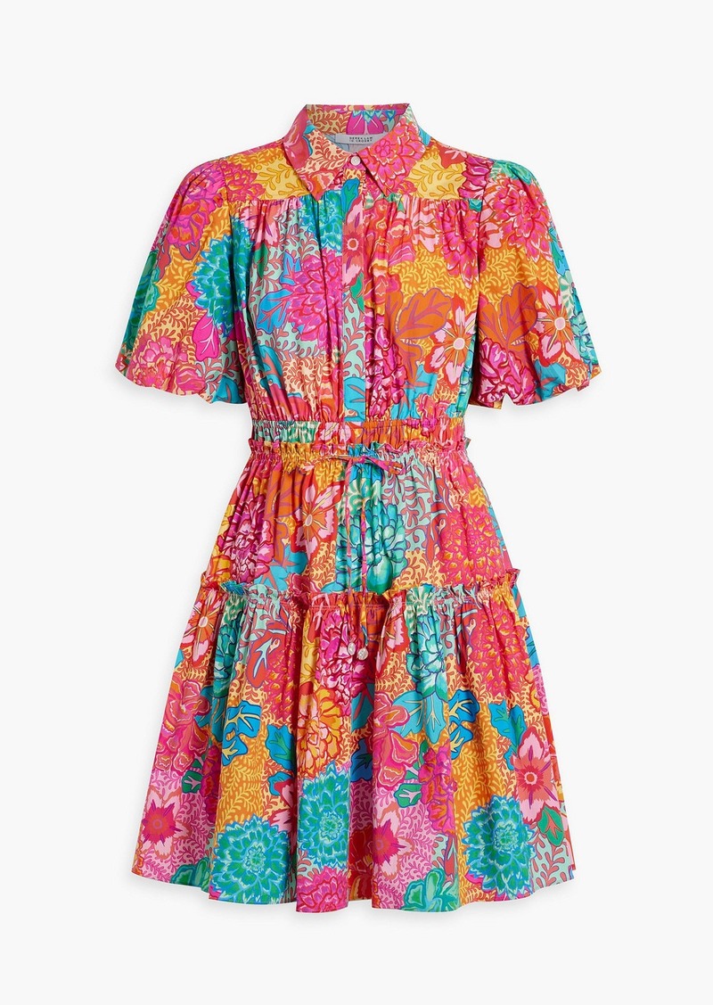 Derek Lam 10 Crosby - Doha printed cotton-blend poplin mini shirt dress - Pink - US 00