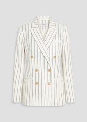 Derek Lam 10 Crosby - Walter double-breasted pinstriped linen and cotton-blend blazer - White - US 0