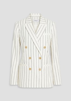 Derek Lam 10 Crosby - Walter double-breasted pinstriped linen and cotton-blend blazer - White - US 0