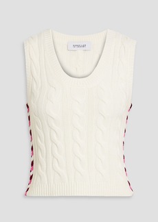 Derek Lam 10 Crosby - Yuna embroidered cable-knit wool vest - White - XS