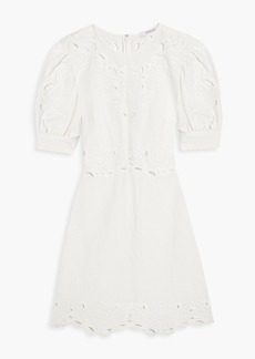 Derek Lam 10 Crosby - Everett broderie anglaise linen and cotton-blend mini dress - White - US 00