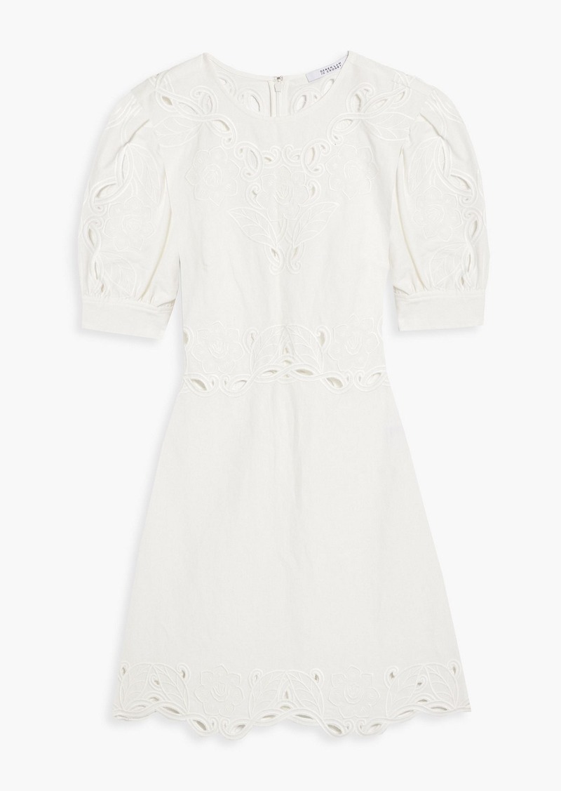 Derek Lam 10 Crosby - Everett broderie anglaise linen and cotton-blend mini dress - White - US 10