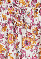 Derek Lam 10 Crosby - Fatima tiered printed cotton-blend poplin midi dress - Yellow - US 2