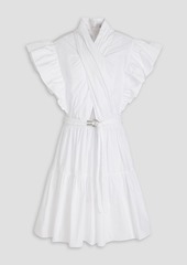 Derek Lam 10 Crosby - Finn belted ruffled cotton-poplin mini dress - White - US 00