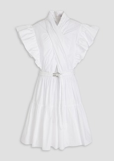 Derek Lam 10 Crosby - Finn belted ruffled cotton-poplin mini dress - White - US 00