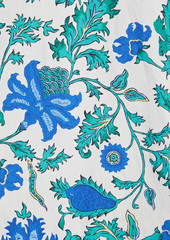Derek Lam 10 Crosby - Luma floral-print cotton-blend poplin mini shirt dress - Blue - US 14