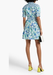 Derek Lam 10 Crosby - Luma floral-print cotton-blend poplin mini shirt dress - Blue - US 12