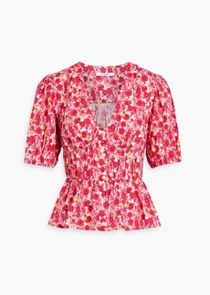 Derek Lam 10 Crosby - Floral-print cotton-blend poplin top - Pink - US 4