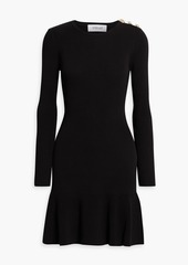 Derek Lam 10 Crosby - Fluted button-embellished cotton-blend mini dress - Black - M