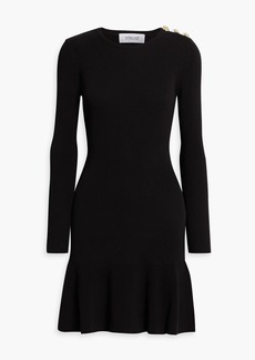 Derek Lam 10 Crosby - Fluted button-embellished cotton-blend mini dress - Black - XS