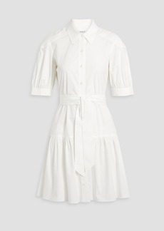 Derek Lam 10 Crosby - Luma gathered cotton-blend poplin mini shirt dress - White - US 00
