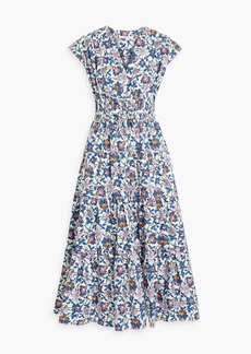 Derek Lam 10 Crosby - Fatima gathered floral-print cotton-blend poplin midi dress - Blue - US 14