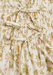 Derek Lam 10 Crosby - Gathered floral-print cotton-poplin mini dress - White - US 16