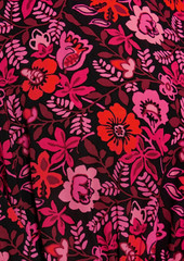 Derek Lam 10 Crosby - Gathered floral-print crepe de chine top - Red - US 2
